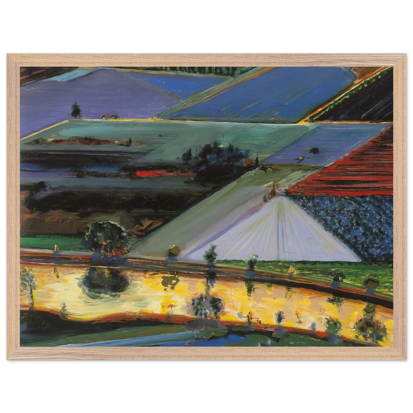 Wayne Thiebaud - Farm Channel - 1996 Wall Art - 60x80 cm / 24x32 inches - Fine Art Poster - -