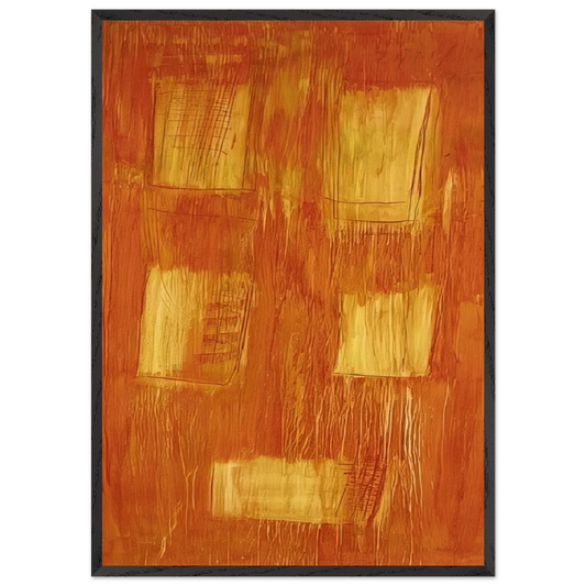 Untitled Cansons - Abstract Expressionism - Gunther Forg 70x100 cm / 28x40 inches Framed Art Print – Black Wooden Frame