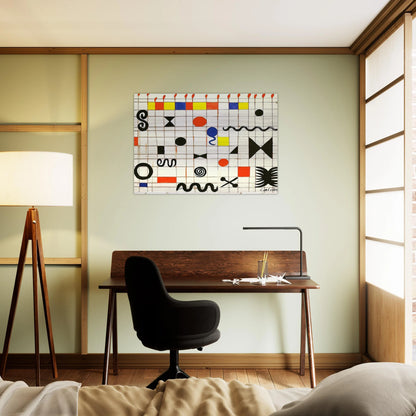 GRID WITH SYMBOLS 1966 - Alexander Calder Brushed Aluminum Print - 70x100 cm / 28x40 inches | Alexander Calder Aluminum Print | Alexander Calder Prints