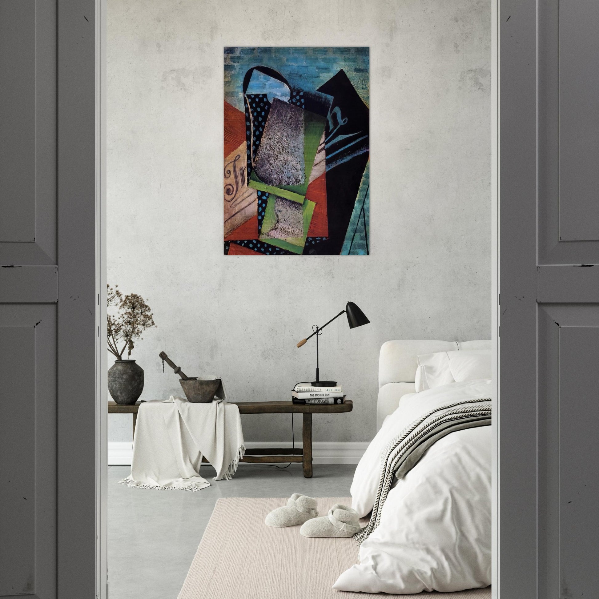 STILL LIFE DEDICATED TO ANDRE SALMON 1915 - Juan Gris Brushed Aluminum Print - 70x100 cm / 28x40 inches | Juan Gris Aluminum Print | Juan Gris Prints