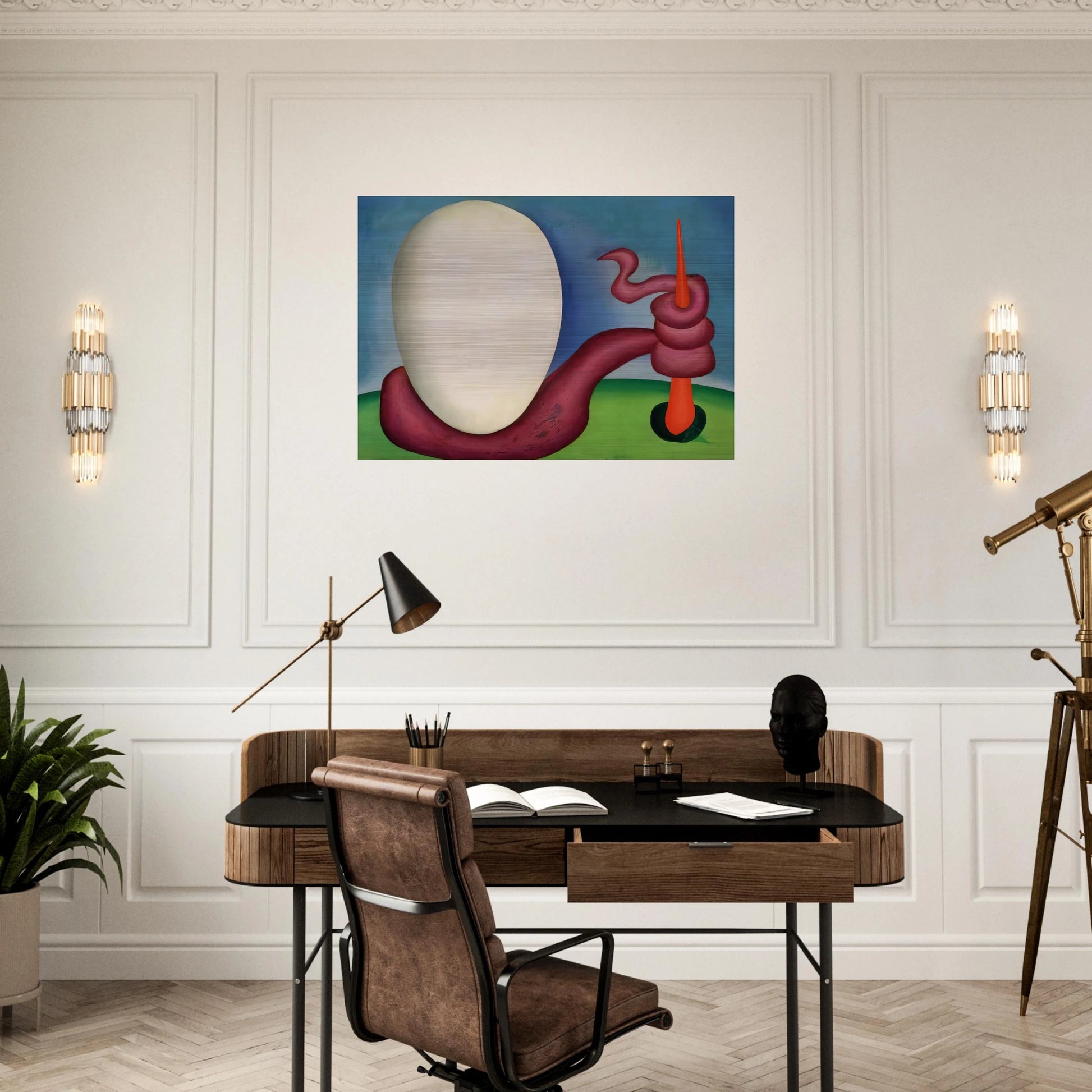 The Egg - Tarsila do Amaral Brushed Aluminum Print - 70x100 cm / 28x40 inches | Tarsila do Amaral Aluminum Print | Tarsila do Amaral Prints