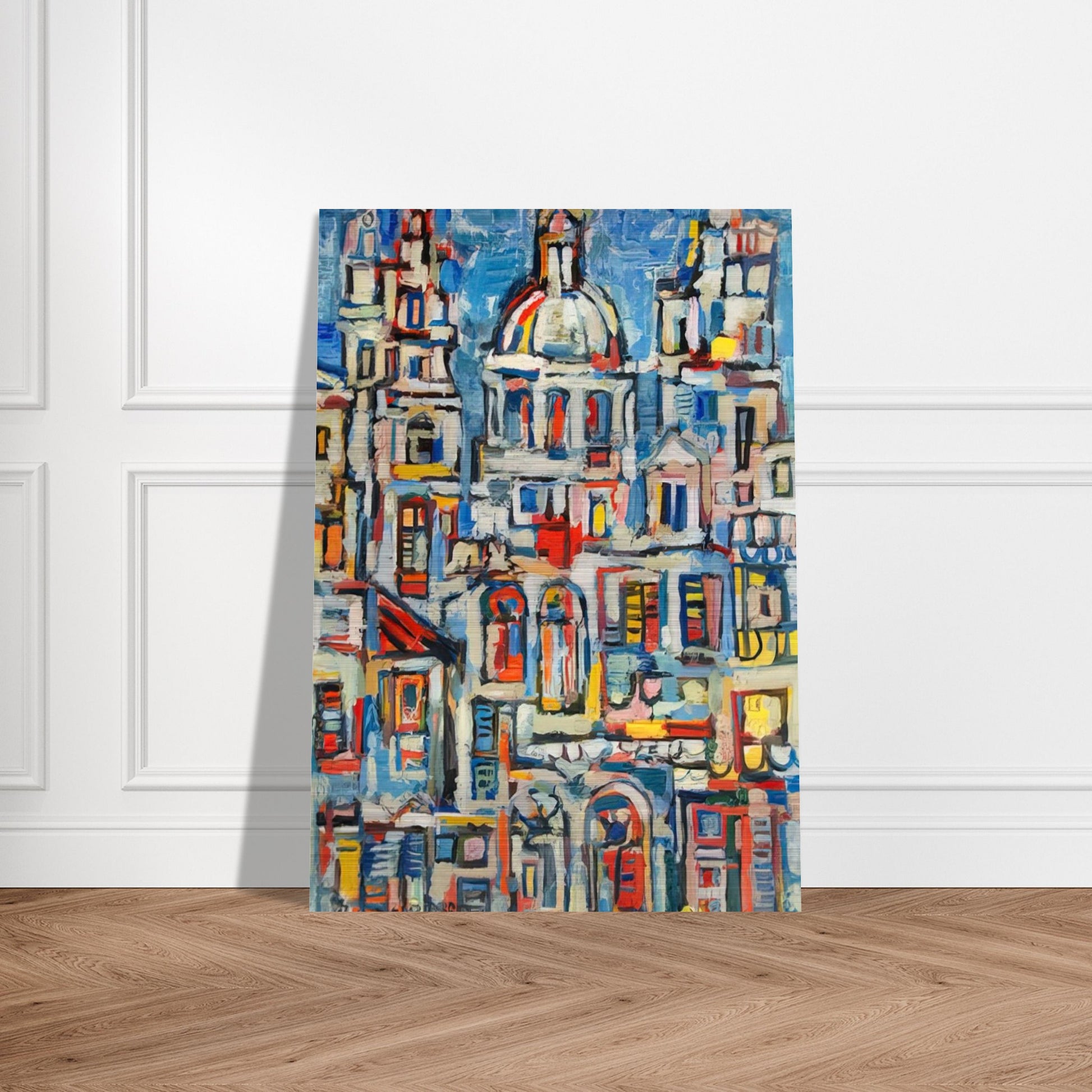 LANDSCAPE OF HAVANA 1961 - Rene Portocarrero Brushed Aluminum Print - 70x100 cm / 28x40 inches | Rene Portocarrero Aluminum Print | Rene Portocarrero Prints
