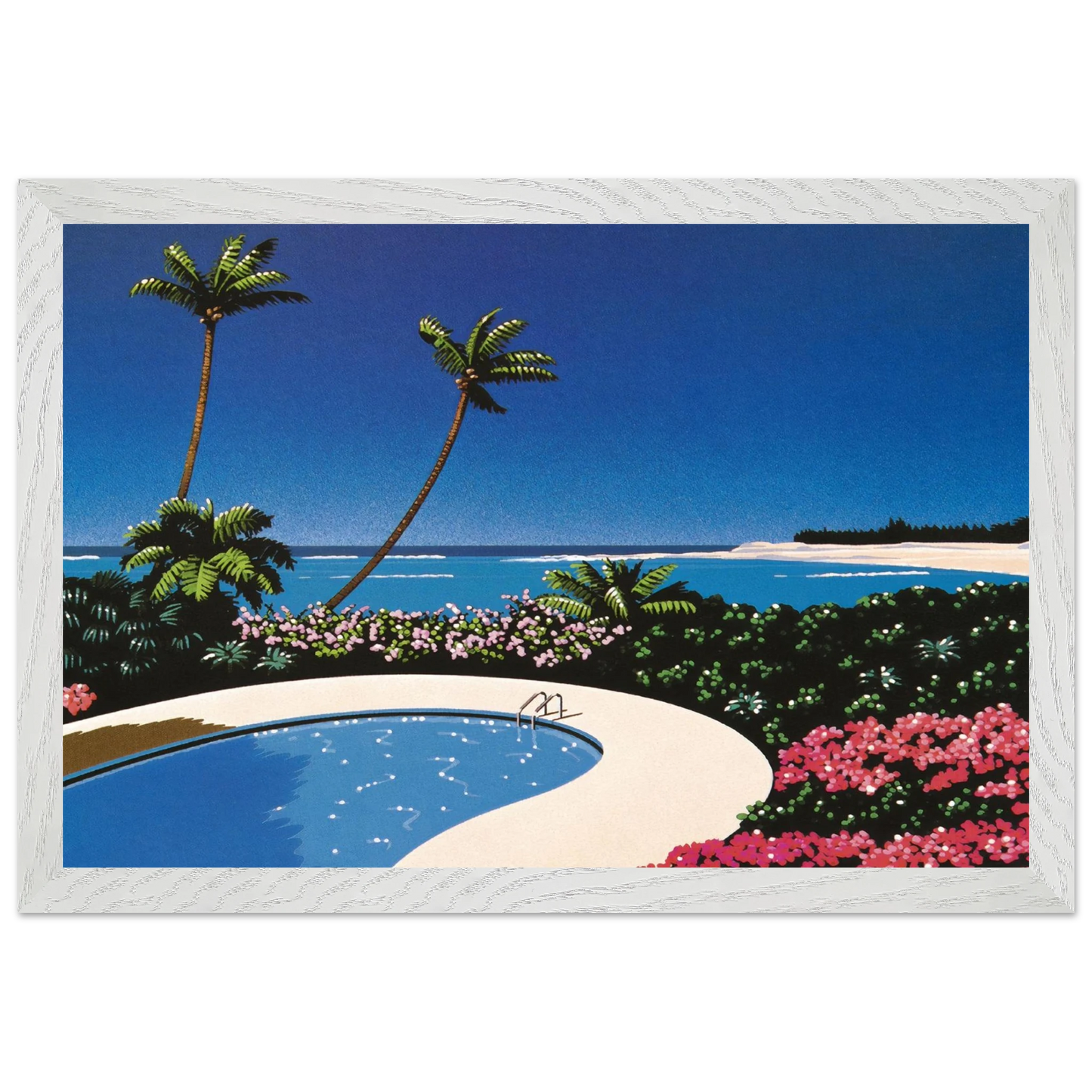 Hiroshi Nagai - Fall of Sound Wall Art - 30x40 cm / 12x16 inches - Premium Wooden Framed Poster With Fine Art Paper - White frame