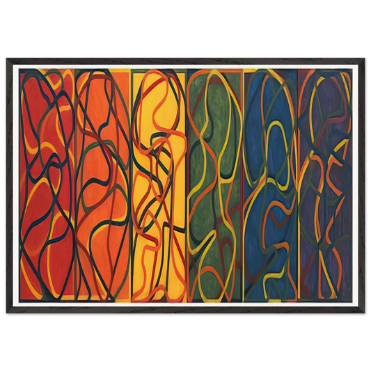 The Propitious Garden of Plane Image Version One - 2005 - Brice Marden 70x100 cm / 28x40 inches Framed Art Print – Black Wooden Frame