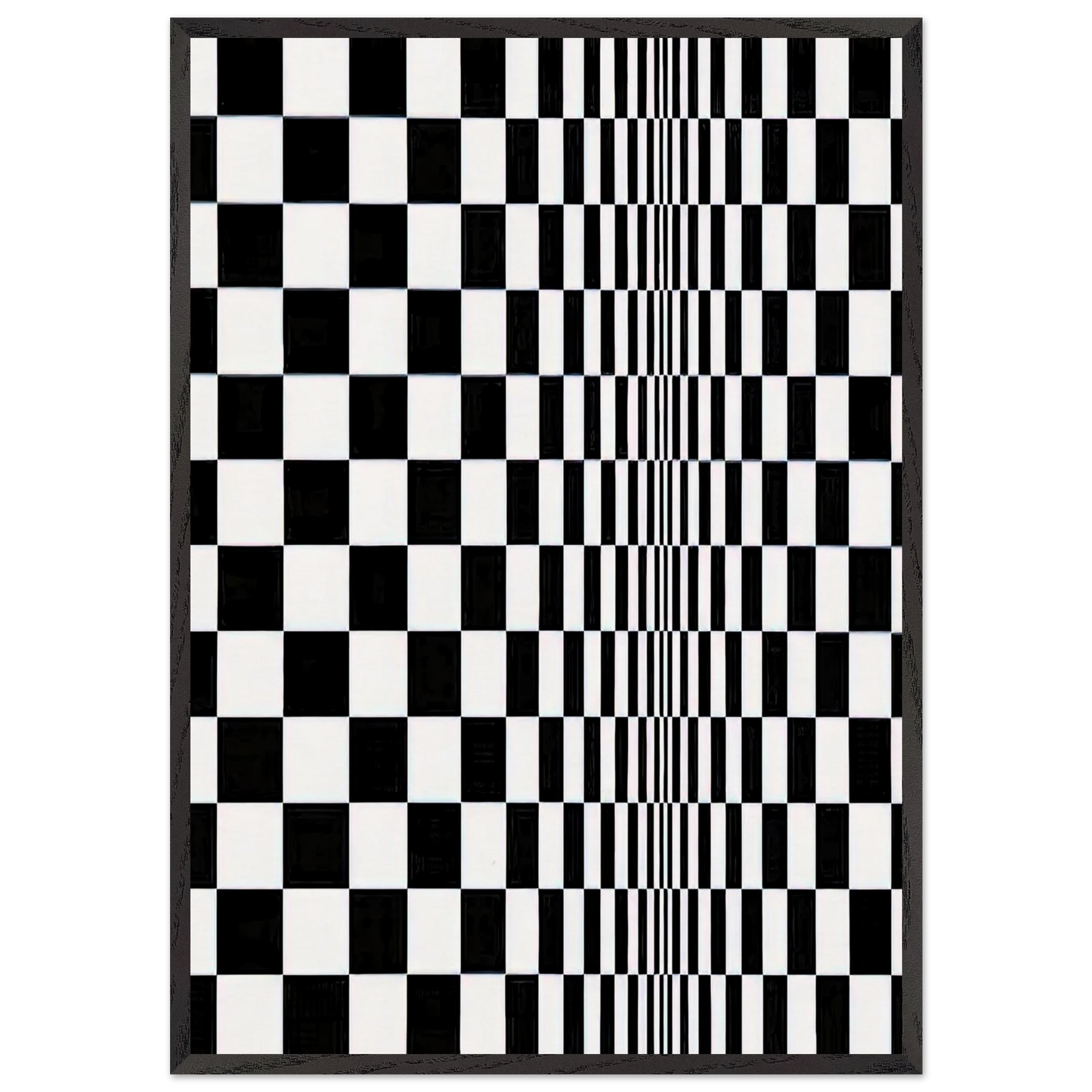 MOVEMENT IN SQUARES 1961 - Bridget Riley 70x100 cm / 28x40 inches Framed Art Print – Black Wooden Frame