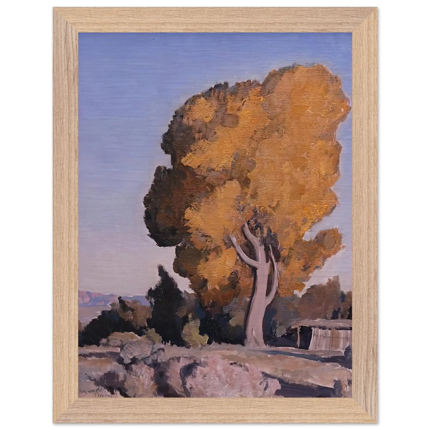 Maynard Dixon - LOW COUNTRY COTTONWOOD 1940 Wall art - A2 (42 x 59.4  cm) - Premium Wooden Framed Poster With Fine Art Paper - Black frame