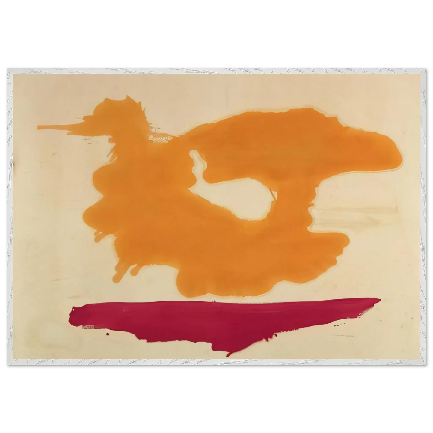 Helen Frankenthaler - Only Orange - 1963 Wall art - 40x50 cm / 16x20 Inches - Premium Wooden Framed Poster With Fine Art Paper - Wood frame