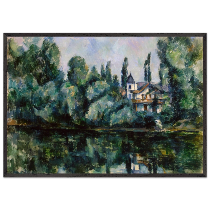 The Banks of the Marne - Paul Cezanne 70x100 cm / 28x40 inches Framed Art Print – Black Wooden Frame
