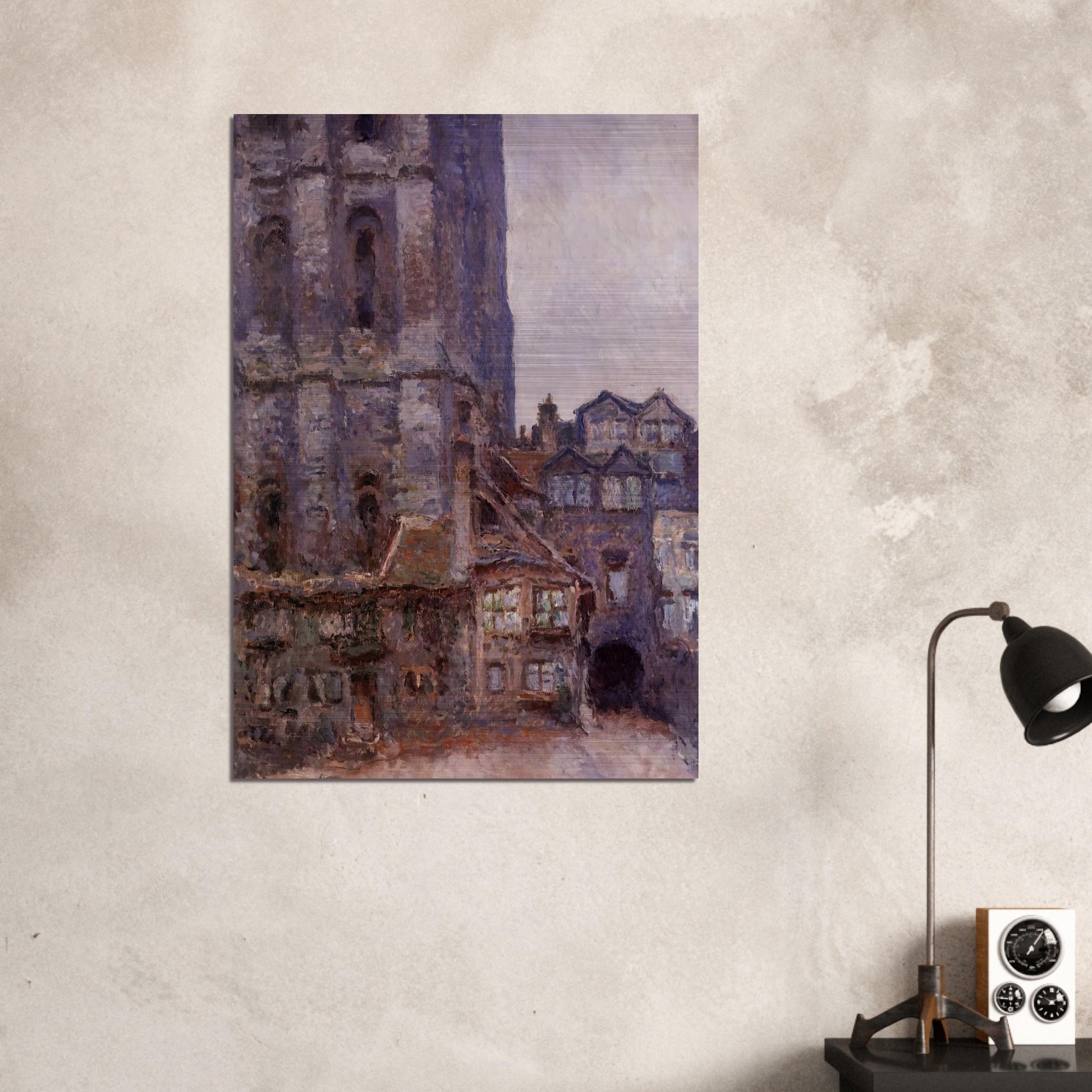The Cour d'Albane, Grey Weather - claude monet Brushed Aluminum Print - 70x100 cm / 28x40 inches | claude monet Aluminum Print | claude monet Prints