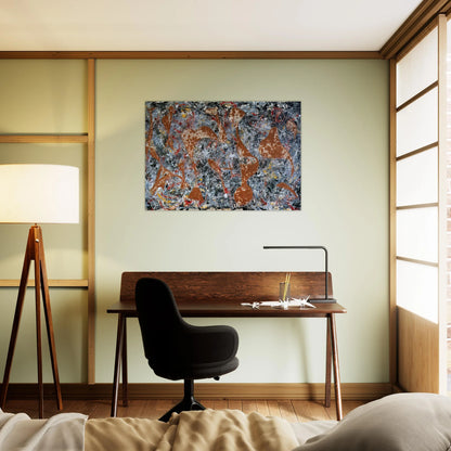 NUMBER 7 OUT OF THE WEB 1949 - Jackson Pollock Brushed Aluminum Print - 70x100 cm / 28x40 inches | Jackson Pollock Aluminum Print | Jackson Pollock Prints