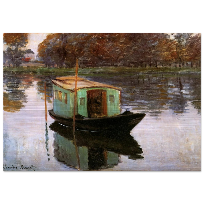 The Studio-Boat - claude monet Brushed Aluminum Print - 70x100 cm / 28x40 inches | claude monet Aluminum Print | claude monet Prints