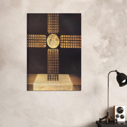 NUCLEAR CROSS - Salvador Dali Brushed Aluminum Print - 70x100 cm / 28x40 inches | Salvador Dali Aluminum Print | Salvador Dali Prints