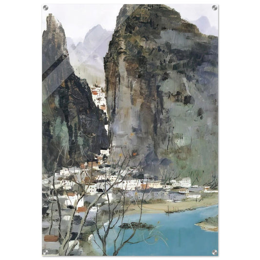 Scenery of Guilin - 1973 - Wu Guanzhong Acrylic Print - 70x100 cm / 28x40″ inches | Wu Guanzhong Wall Art | Wu Guanzhong Prints