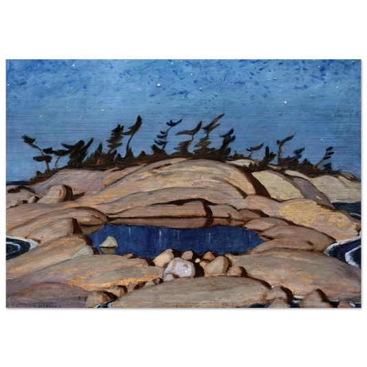 Night Pine Island - 1921 - A.Y. Jackson Brushed Aluminum Print - 70x100 cm / 28x40 inches | A.Y. Jackson Aluminum Print | A.Y. Jackson Prints