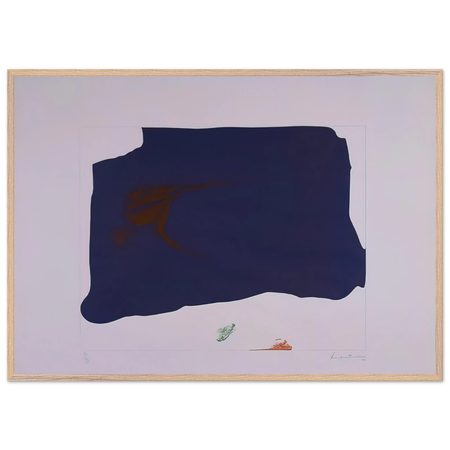 Helen Frankenthaler - Variation II on Mauve Corner - 1969 Wall art - 30x45 cm / 12x18 inches - Premium Wooden Framed Poster With Fine Art Paper-canvas - White frame
