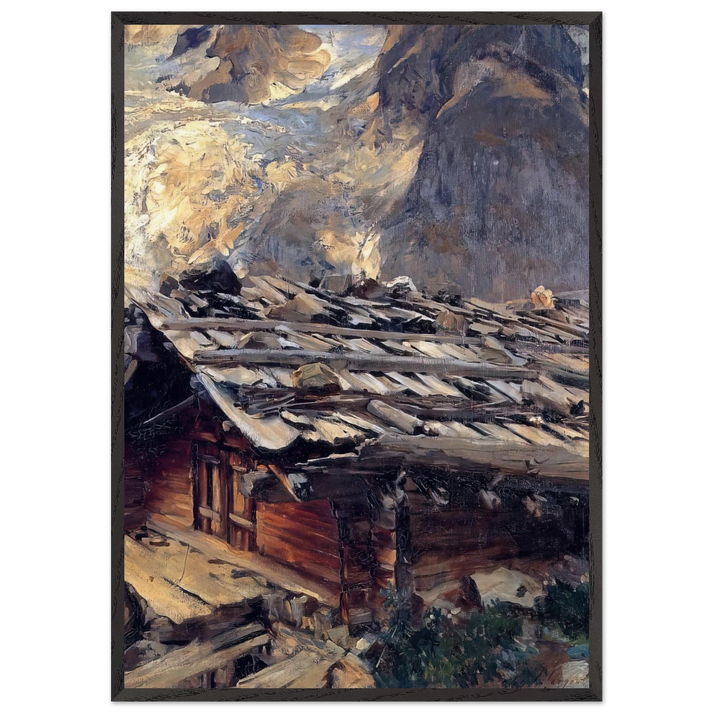 Brenva Glacier - John Singer Sargent 70x100 cm / 28x40 inches Framed Art Print – Black Wooden Frame