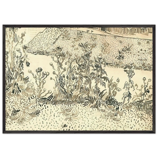 Thistles Along the Roadside - Vincent van Gogh 70x100 cm / 28x40 inches Framed Art Print – Black Wooden Frame