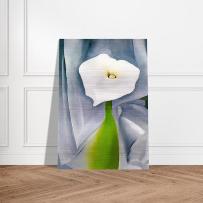 Calla Lily on Grey - Georgia O'Keeffe Brushed Aluminum Print - 70x100 cm / 28x40 inches | Georgia O'Keeffe Aluminum Print | Georgia O'Keeffe Prints