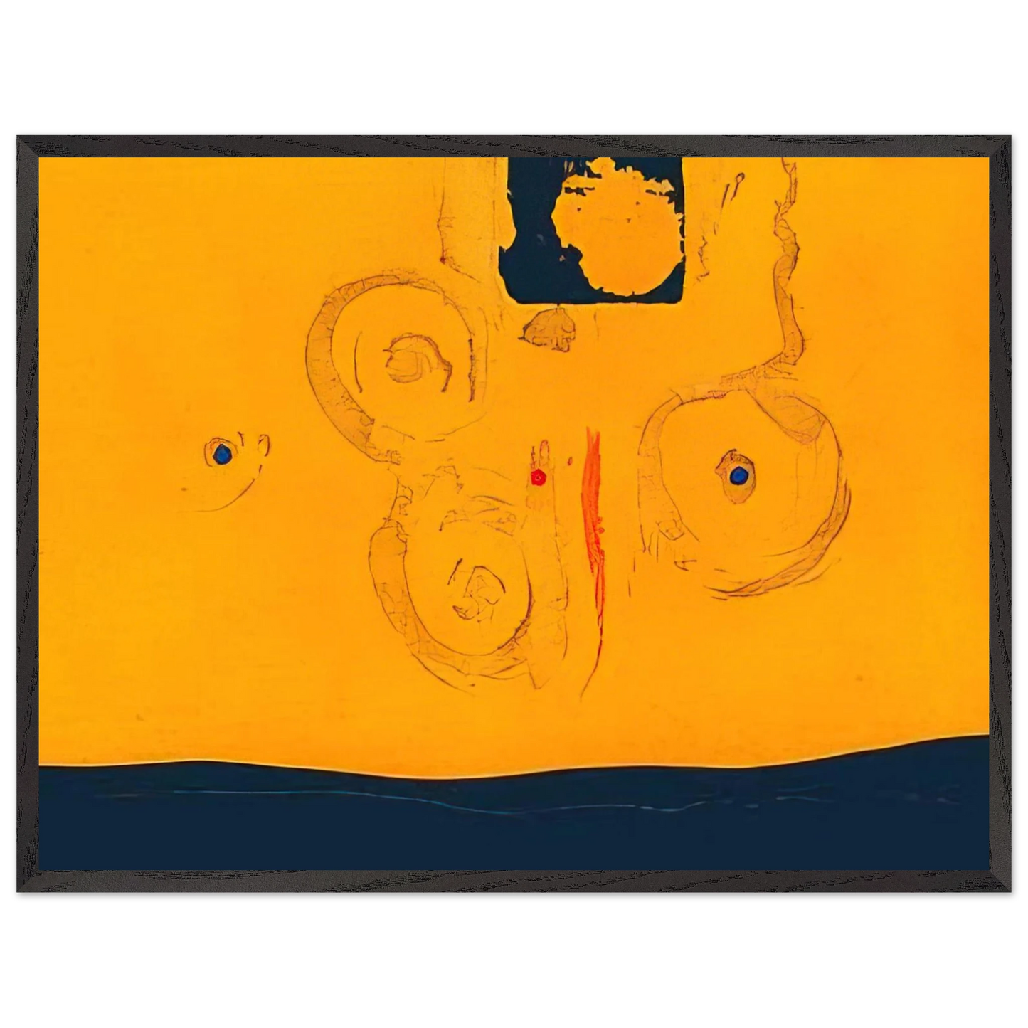 Helen Frankenthaler - Plaza Real - 1988 Wall art - 60x80 cm / 24x32 inches - Premium Wooden Framed Poster With Fine Art Paper-canvas - White frame