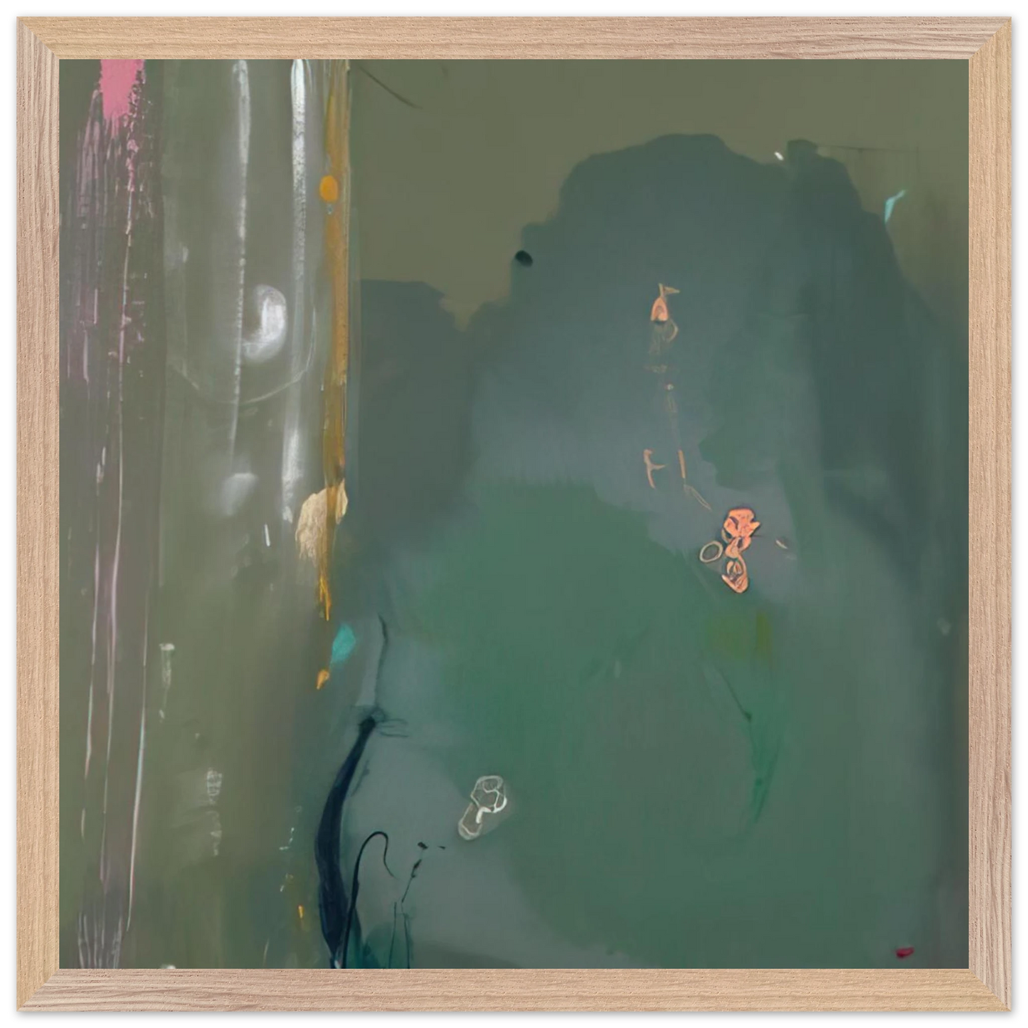 Helen Frankenthaler - CÃƒÆ’Ã‚Â´te d Argent - 1980 Wall art - 60x80 cm / 24x32 inches - Premium Wooden Framed Poster With Fine Art Paper-canvas - White frame