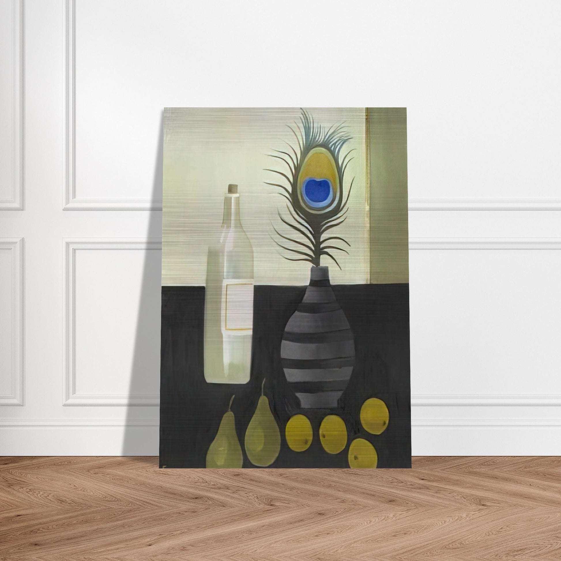 Peacock Feather Still Life - 2009 - Mary Fedden Brushed Aluminum Print - 70x100 cm / 28x40 inches | Mary Fedden Aluminum Print | Mary Fedden Prints