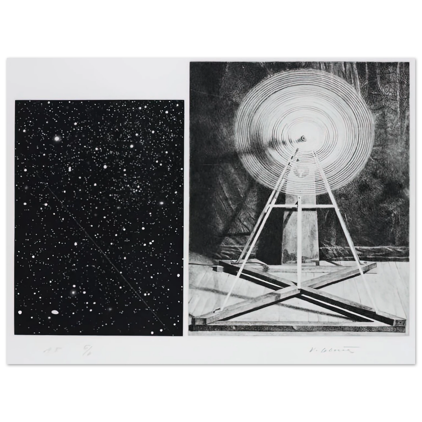 Vija Celmins - CONCENTRIC BEARINGS A 1984  75x100 cm / 30x40inches Fine Art Poster