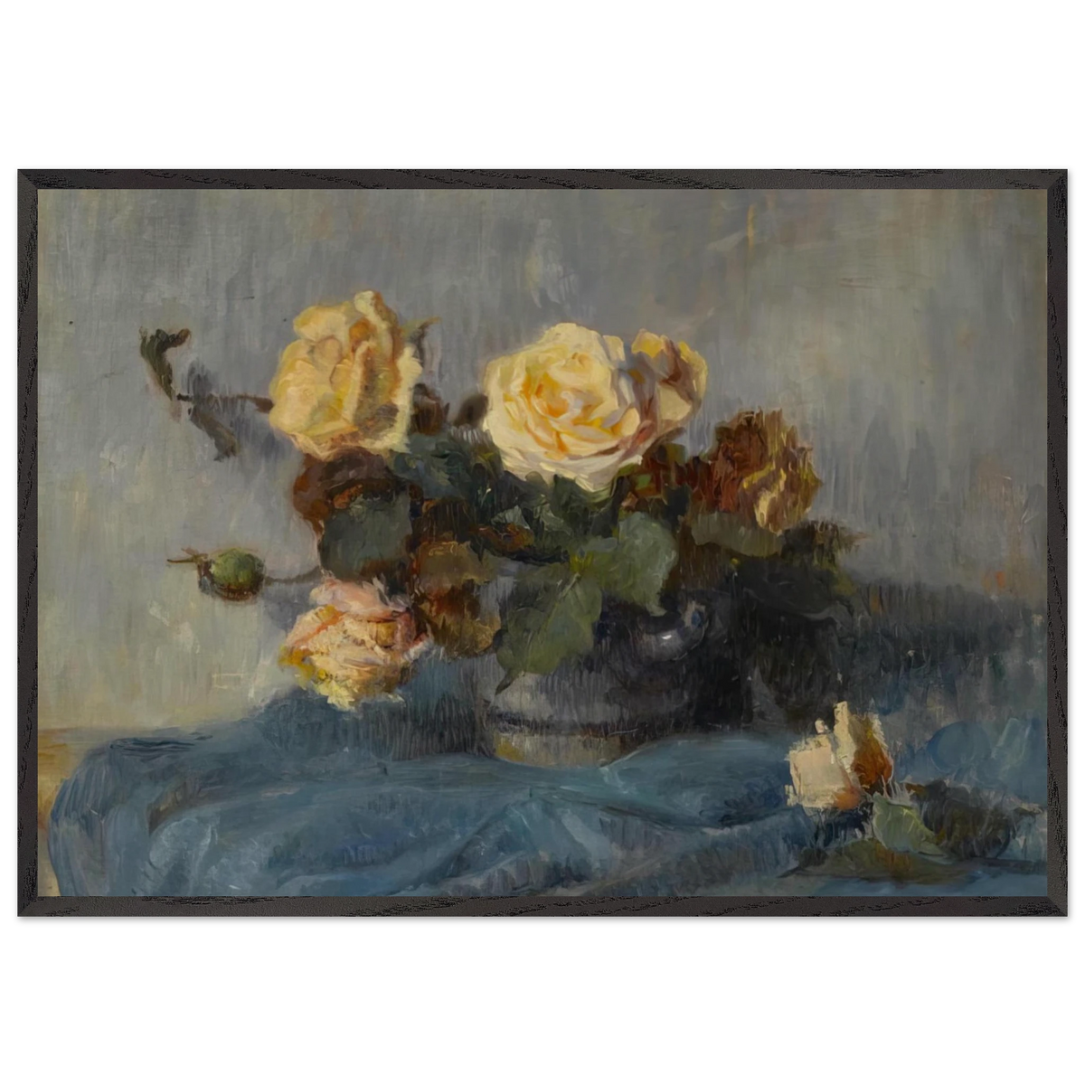Rose Bouquet - Paul Cezanne 70x100 cm / 28x40 inches Framed Art Print – Black Wooden Frame