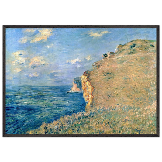 Cliff at Fecamp - claude monet 70x100 cm / 28x40 inches Framed Art Print – Black Wooden Frame