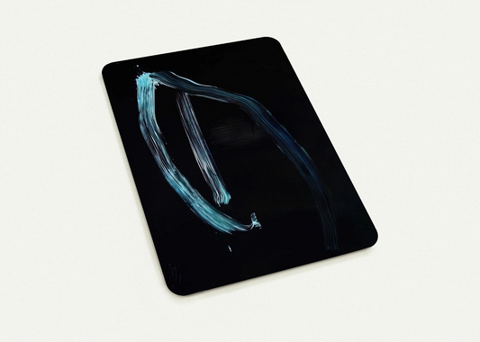 Blue Calligraphic Lines on Dark Blue - 1963 By Jiro Yoshihara Pack of 10 Post Cards | Jiro Yoshihara Post Cards | A6 (10.5 x 14.8 cm) - 4.1 x 5.8 inches