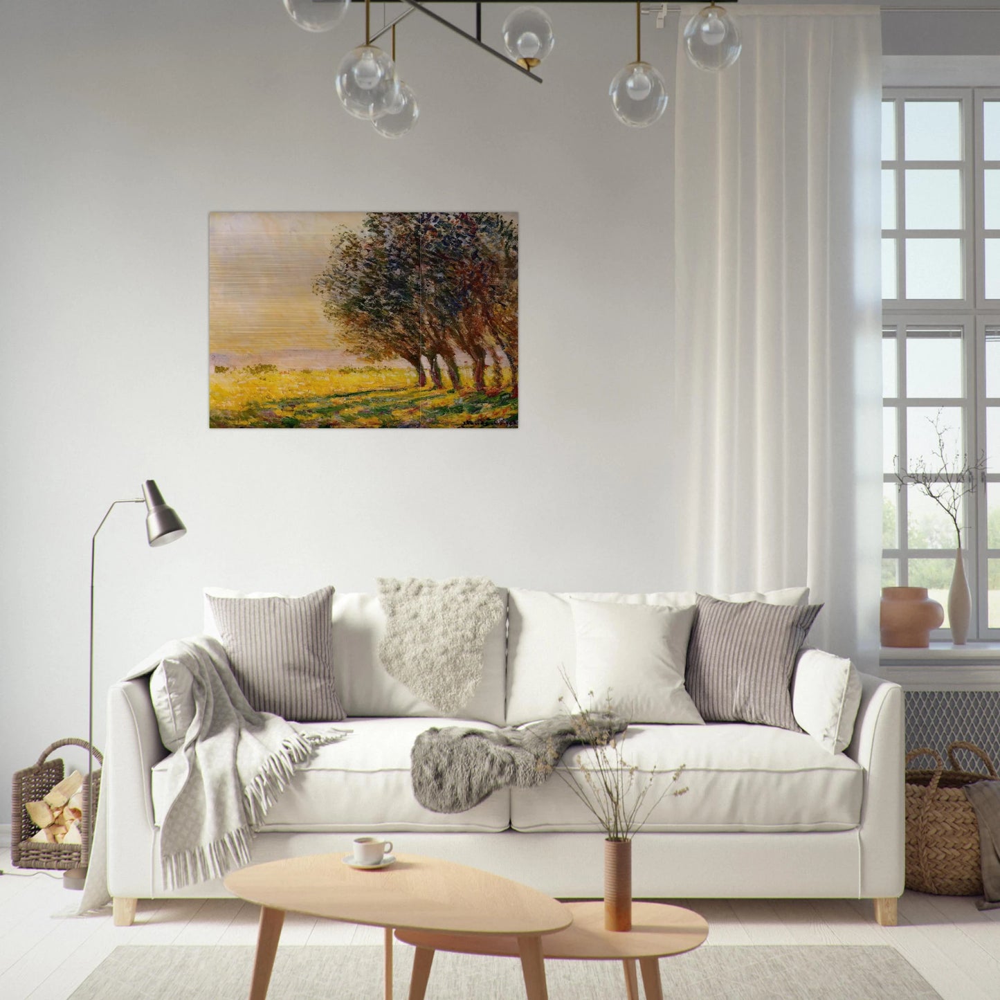 Willows at Sunset - claude monet Brushed Aluminum Print - 70x100 cm / 28x40 inches | claude monet Aluminum Print | claude monet Prints