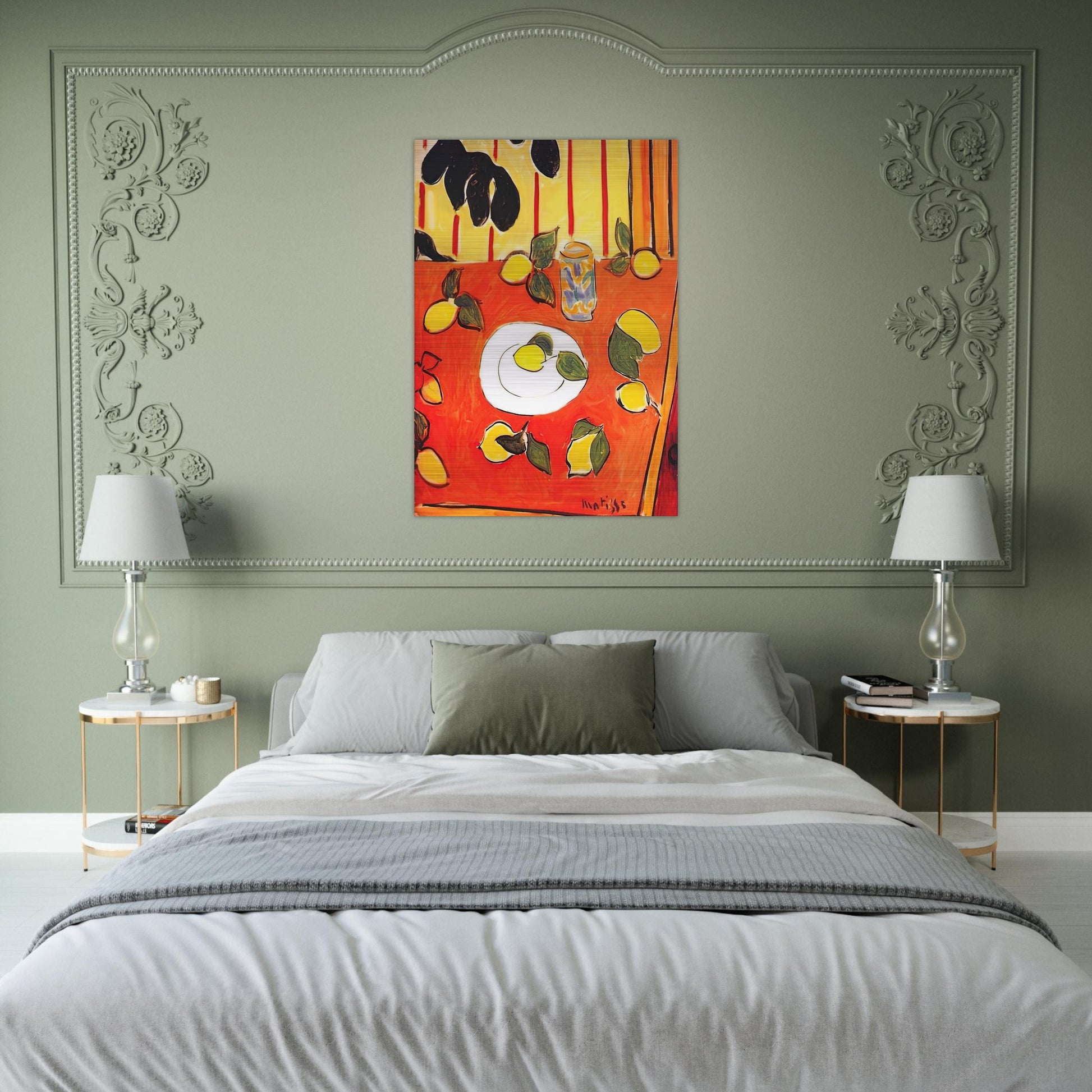 BLACK PHILODENDRON AND LEMONS 1943 - Henri Matisse Brushed Aluminum Print - 70x100 cm / 28x40 inches | Henri Matisse Aluminum Print | Henri Matisse Prints