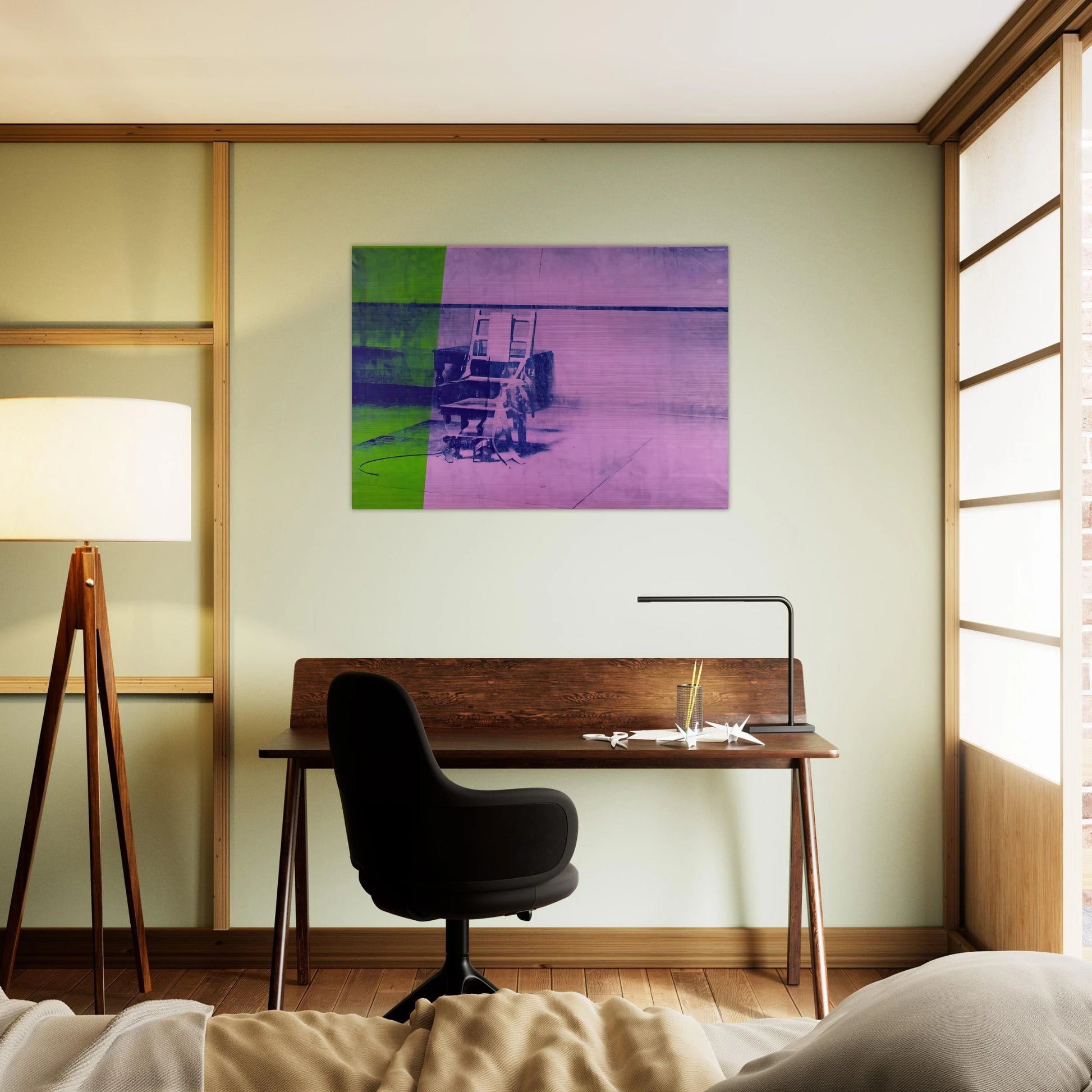 Big electric chair - Andy Warhol Brushed Aluminum Print - 70x100 cm / 28x40 inches | Andy Warhol Aluminum Print | Andy Warhol Prints