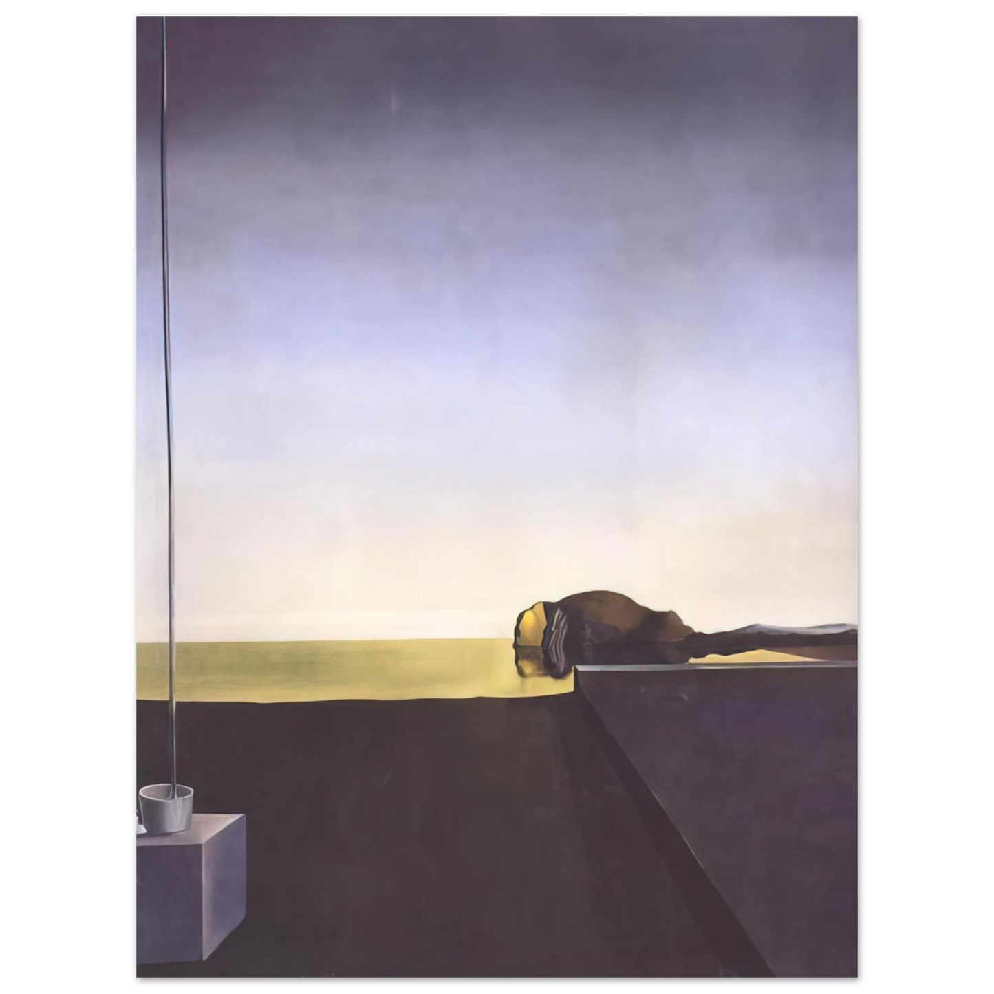 Salvador Dali - THE TRUE PAINTING OF THE ISLE OF THE DEAD BY ARNOLD B%C3%B6CKLIN AT THE HOUR OF THE ANGELUS  75x100 cm / 30x40inches Fine Art Poster