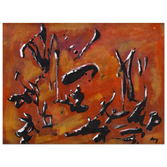 Henri Michaux - RED ABSTRACT COMPOSITION  75x100 cm / 30x40inches Fine Art Poster