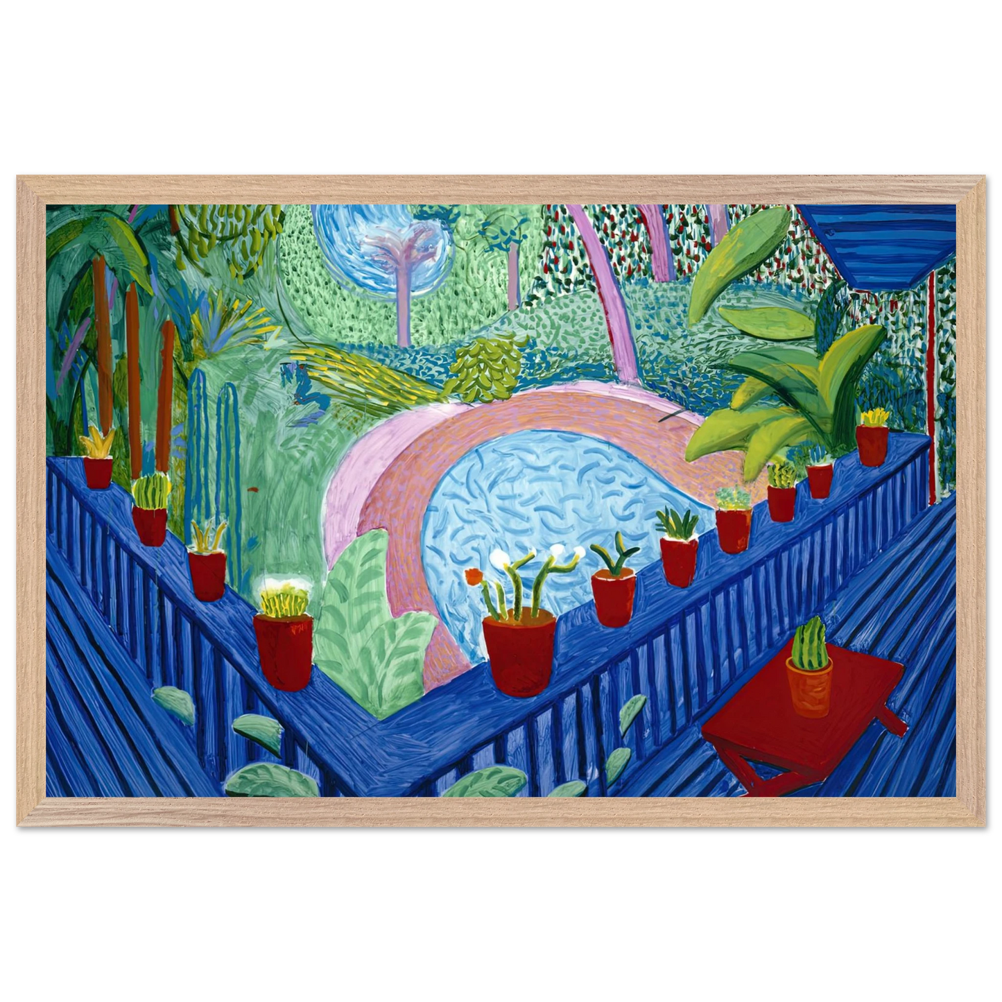 David Hockney - David Hockney Wall art - A1 (59.4 x 84.1  cm) - Premium Wooden Framed Poster With Fine Art Paper-canvas - Wood frame