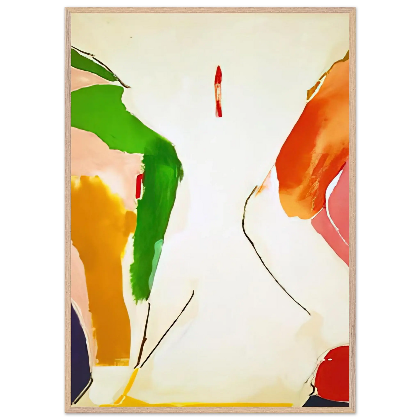 Helen Frankenthaler - Living Edge - 1973 Wall art - 60x80 cm / 24x32 Inches - Premium Wooden Framed Poster With Fine Art Paper - White frame
