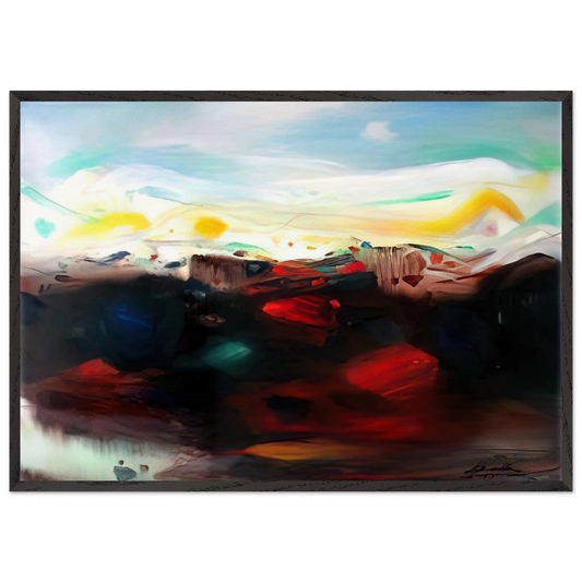 UNTITLED 2007 N2 - Chu teh Chun 70x100 cm / 28x40 inches Framed Art Print – Black Wooden Frame
