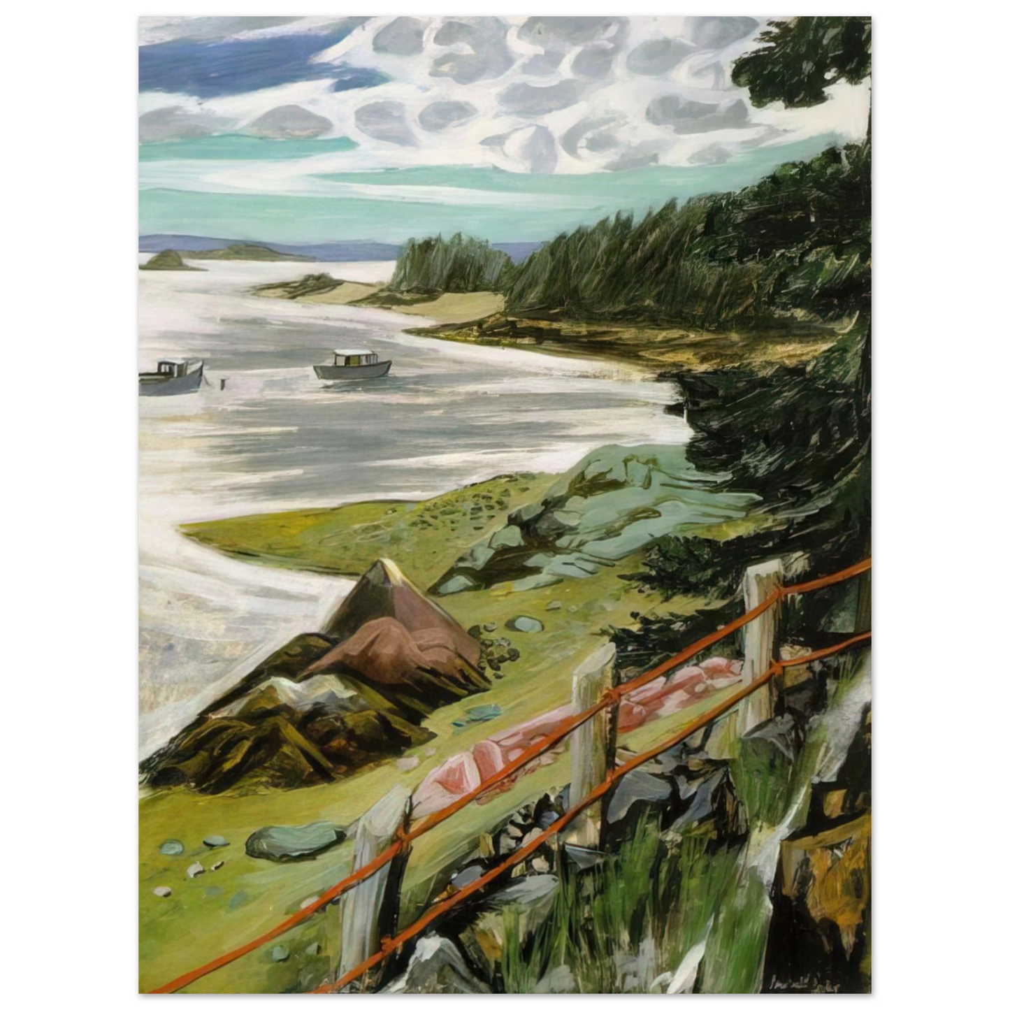 Fairfield Porter - RED CABLES 1940  75x100 cm / 30x40inches Fine Art Poster