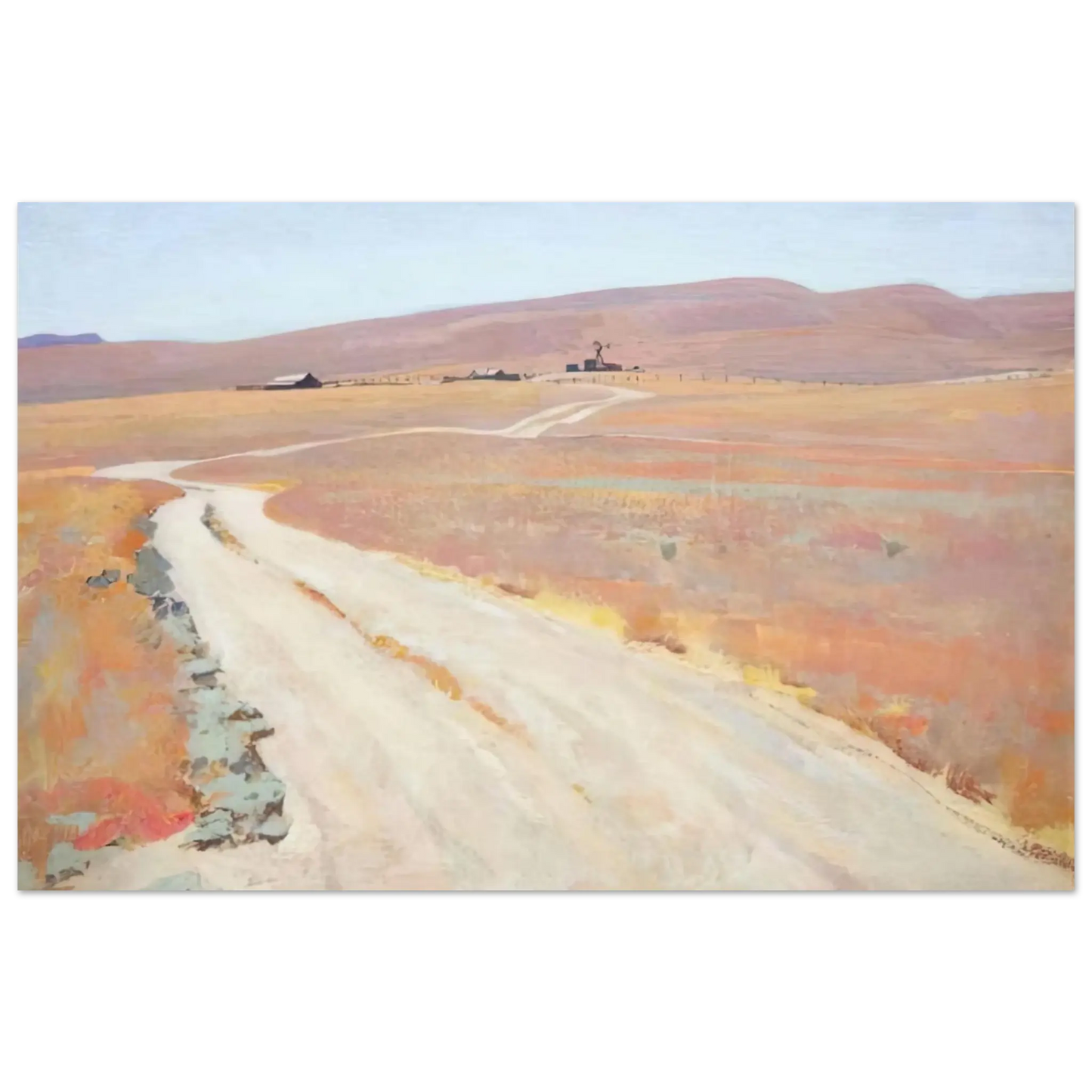 Maynard Dixon - ABANDONED RANCH 1935 Wall art - 60x80 cm / 24x32 Inches - Premium Wooden Framed Poster With Fine Art Paper - Black frame