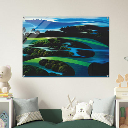Summers Twilight - Eyvind Earle Acrylic Print - 70x100 cm / 28x40″ inches