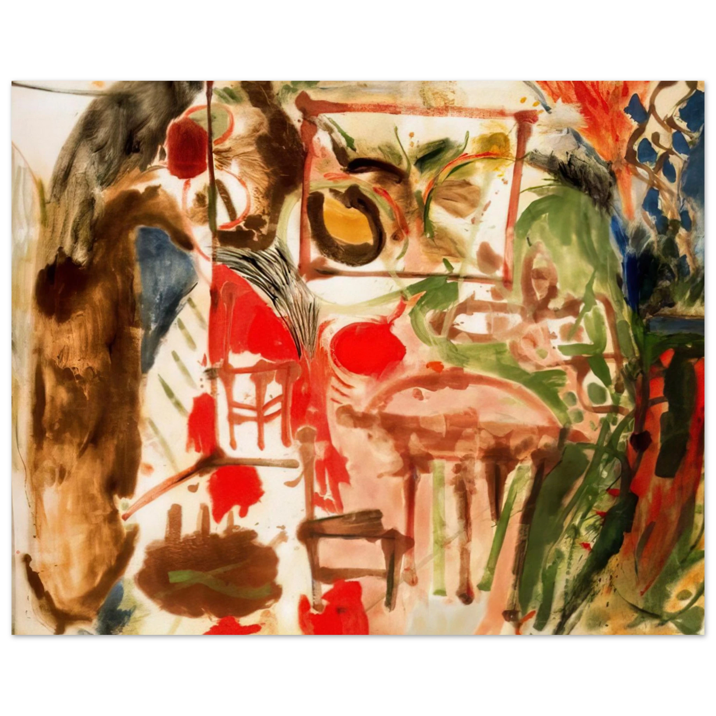 Helen Frankenthaler - Interior - 1957 Wall art - 30x45 cm / 12x18 inches - Fine Art Poster-canvas - -