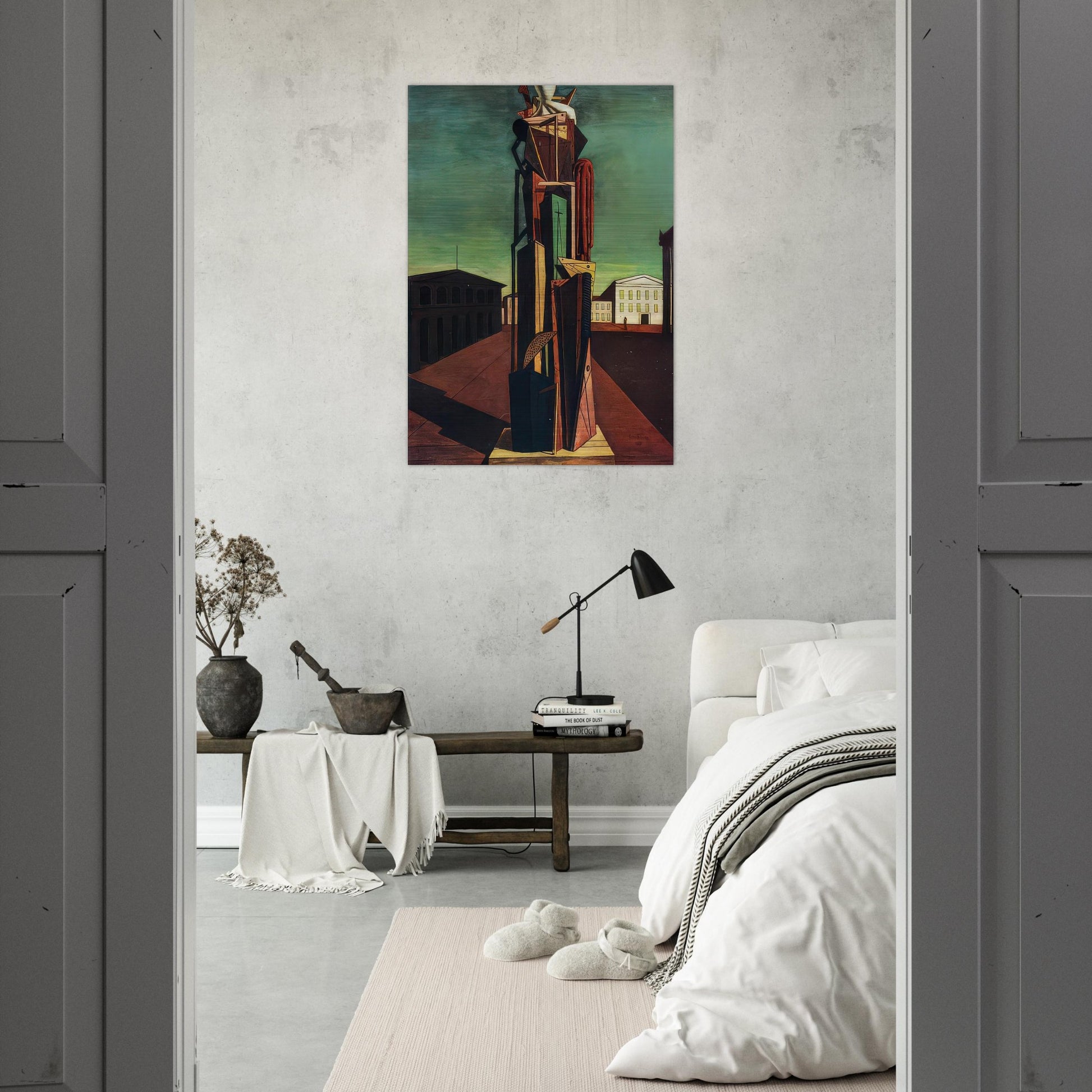 THE GREAT METAPHYSICIAN 1917 - Giorgio de Chirico Brushed Aluminum Print - 70x100 cm / 28x40 inches | Giorgio de Chirico Aluminum Print | Giorgio de Chirico Prints