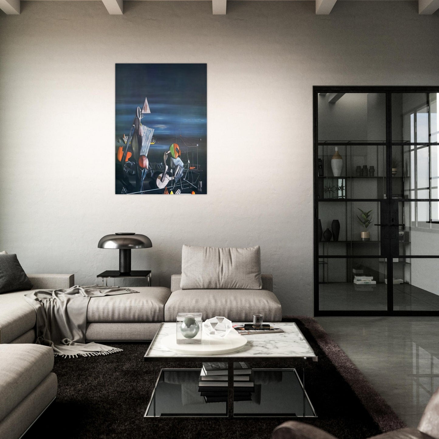 Slowly Toward The North - Yves Tanguy Brushed Aluminum Print - 70x100 cm / 28x40 inches | Yves Tanguy Aluminum Print | Yves Tanguy Prints