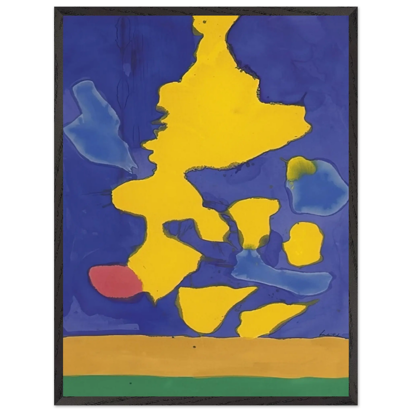 Helen Frankenthaler - Saturn Revisited - 1964 Wall art - 21x29.7 cm / 8x12" - Premium Wooden Framed Poster With Fine Art Paper - Black frame