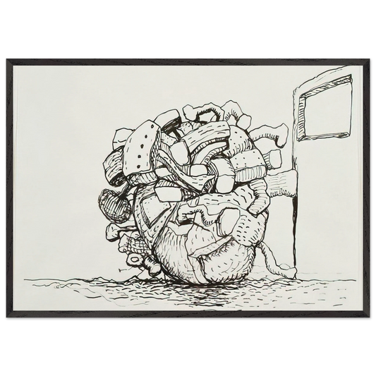 UNTITLED 1 N7 - Philip Guston 70x100 cm / 28x40 inches Framed Art Print – Black Wooden Frame