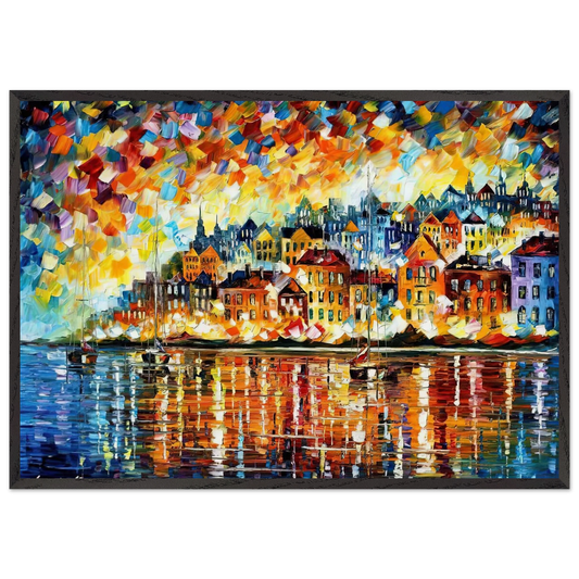 Leonid Afremov N9 - Leonid Afremov 70x100 cm / 28x40 inches Framed Art Print – Black Wooden Frame