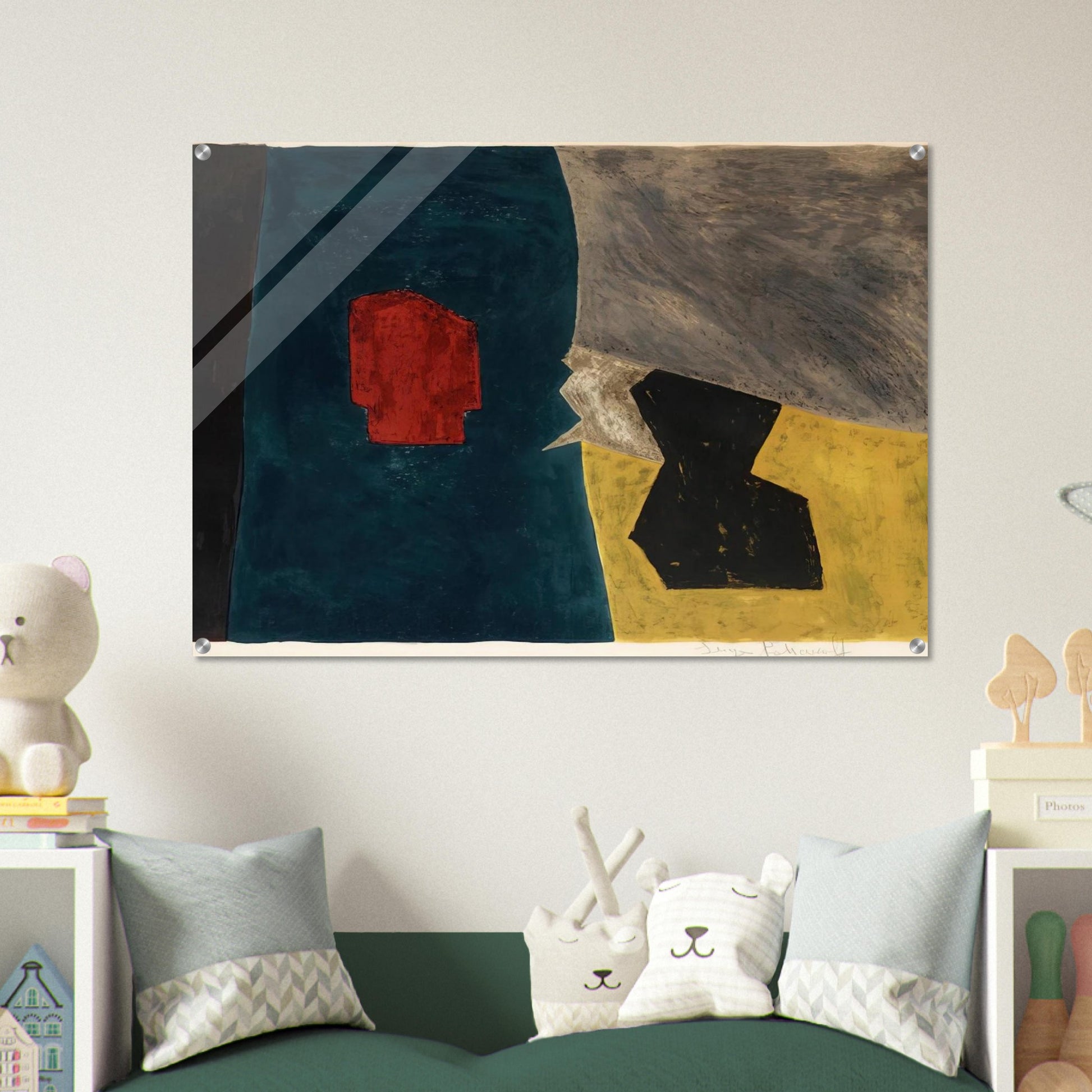 Composition bleue, jaune et grise - 1958 - Serge Poliakoff Acrylic Print - 70x100 cm / 28x40″ inches