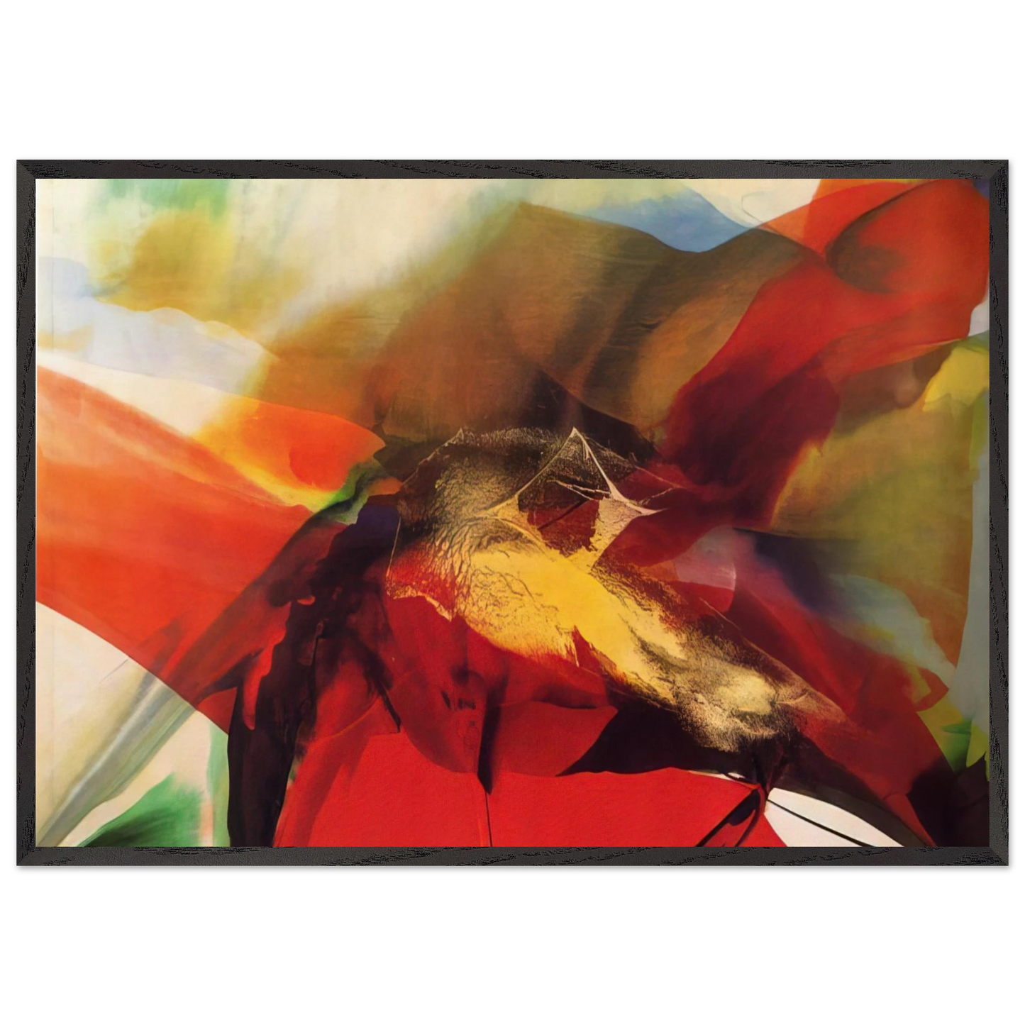 Phenomena Day of Zagorsk - 1966 - Paul Jenkins 70x100 cm / 28x40 inches Framed Art Print – Black Wooden Frame