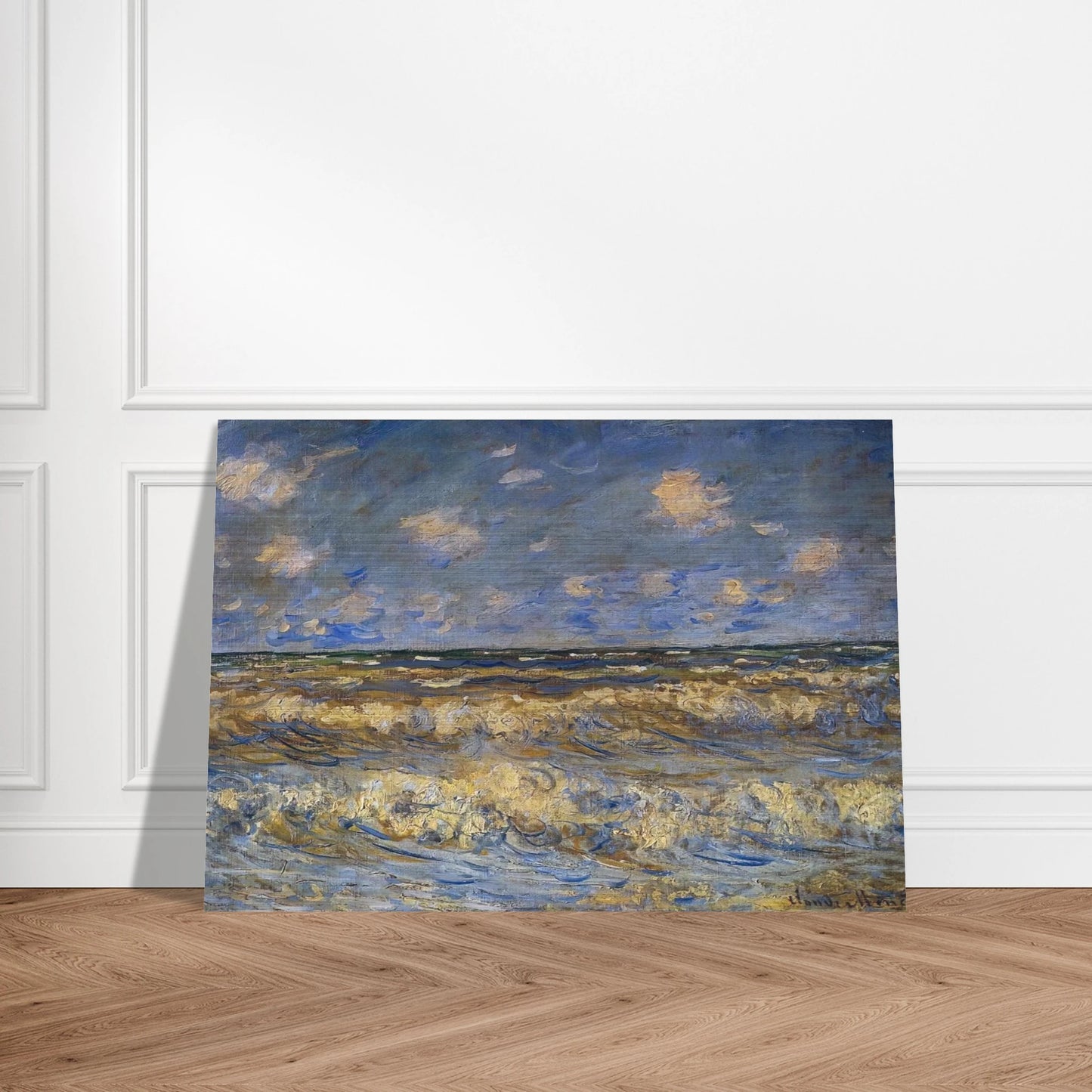 Rough Sea - claude monet Brushed Aluminum Print - 70x100 cm / 28x40 inches | claude monet Aluminum Print | claude monet Prints