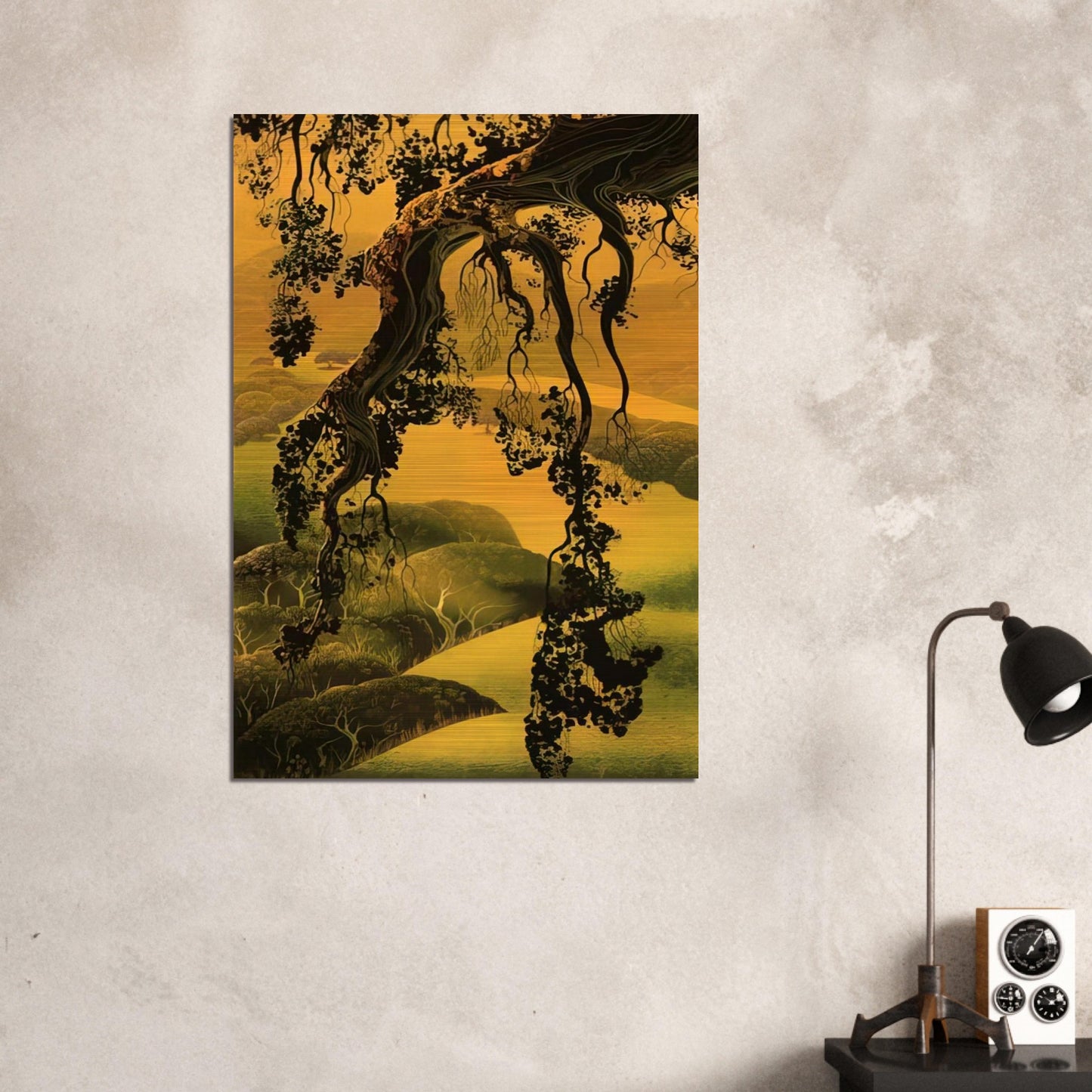 Yorktown Branch - Eyvind Earle Brushed Aluminum Print - 70x100 cm / 28x40 inches | Eyvind Earle Aluminum Print | Eyvind Earle Prints